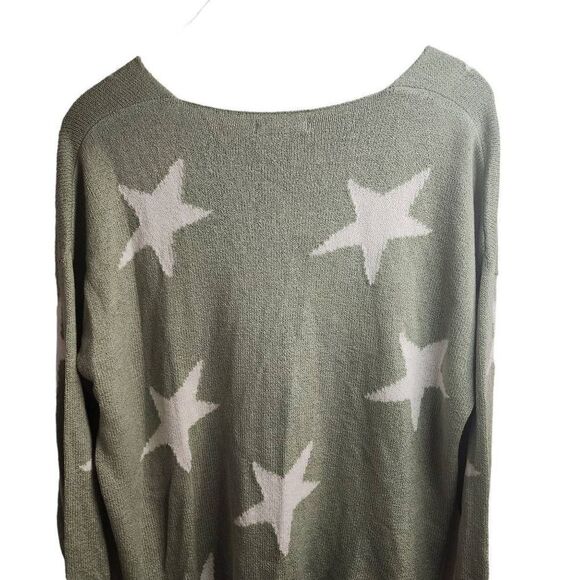 A Beautiful Soul NWT Sage Star V Neck Pullover Lightweight Beach Sweater Size 18 - Picture 9 of 11